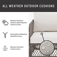 Gray Wicker 4-pc. Outdoor Living Set