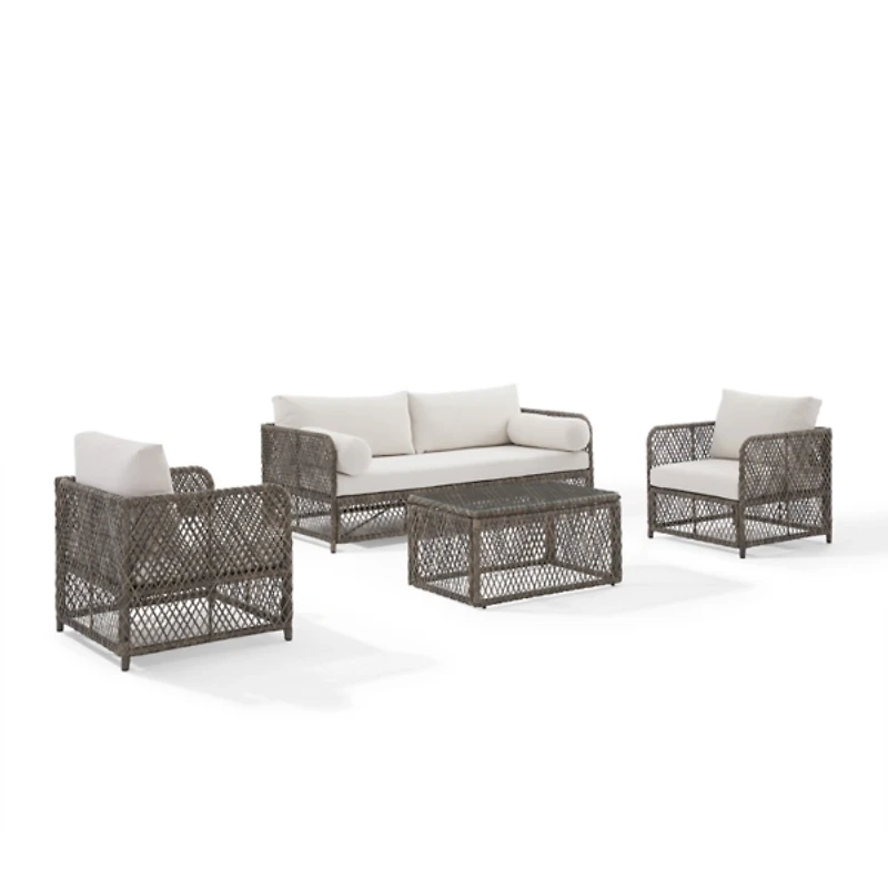 Gray Wicker 4-pc. Outdoor Living Set
