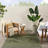 Green Chevron Horizon Outdoor Rug