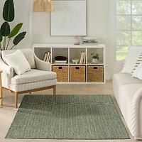 Green Chevron Horizon Outdoor Rug
