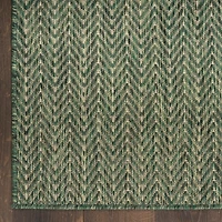 Green Chevron Horizon Outdoor Rug