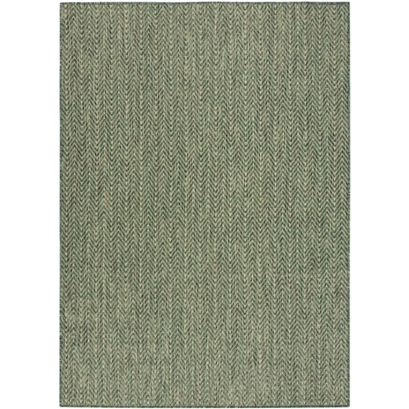 Green Chevron Horizon Outdoor Rug