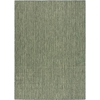 Green Chevron Horizon Outdoor Rug