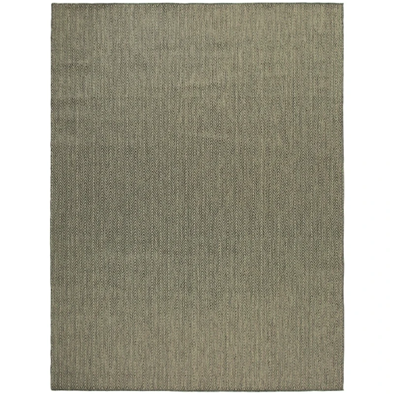 Green Chevron Horizon Outdoor Rug, 9x12