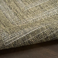 Olive Bordered Tulum Outdoor Rug, 5x7
