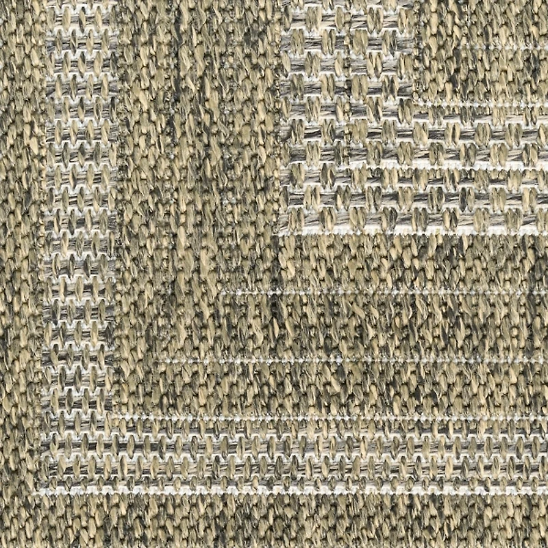 Olive Bordered Tulum Outdoor Rug, 5x7