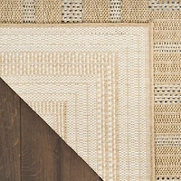 Neutral Bordered Tulum Outdoor Rug, 5x7