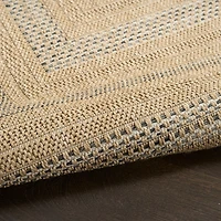 Neutral Bordered Tulum Outdoor Rug, 8x10