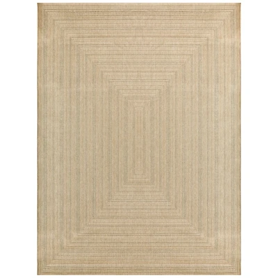 Neutral Bordered Tulum Outdoor Rug, 8x10