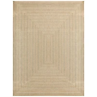 Neutral Bordered Tulum Outdoor Rug, 8x10