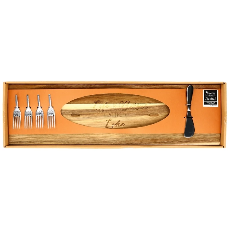 Lake Acacia Wood Serving Board Set