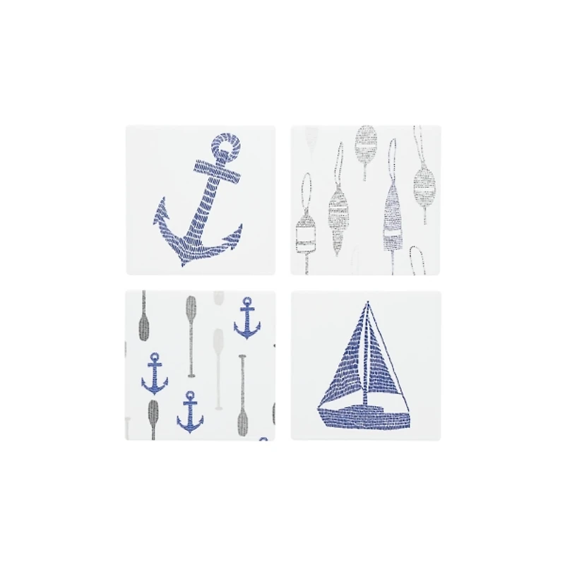 Ceramic Lake Coasters, Set of 4