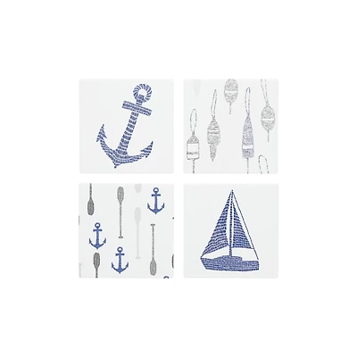 Ceramic Lake Coasters, Set of 4