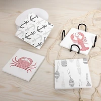 Ceramic Coastal Coasters, Set of 4