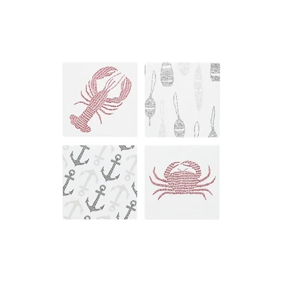 Ceramic Coastal Coasters, Set of 4