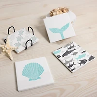 Ceramic Beach Coasters, Set of 4
