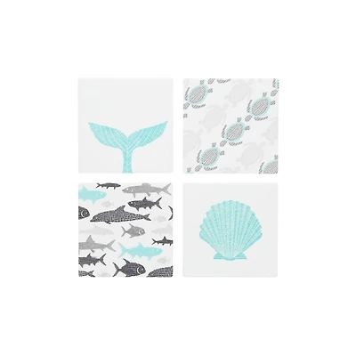 Ceramic Beach Coasters, Set of 4