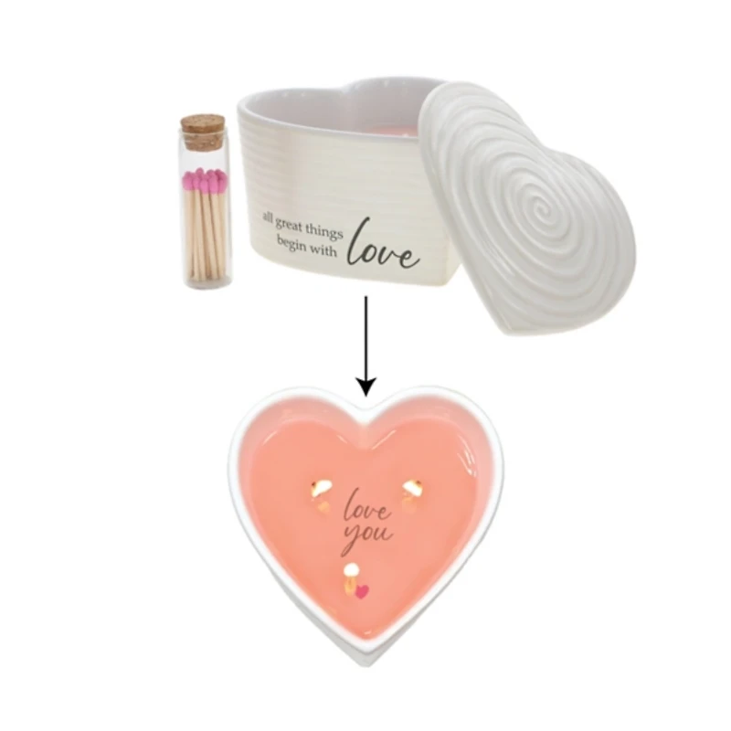 Heart Shaped Soy Wax Vanilla Candle