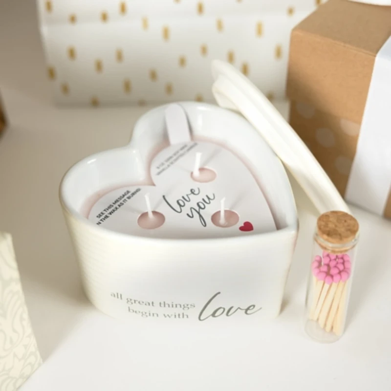 Heart Shaped Soy Wax Vanilla Candle