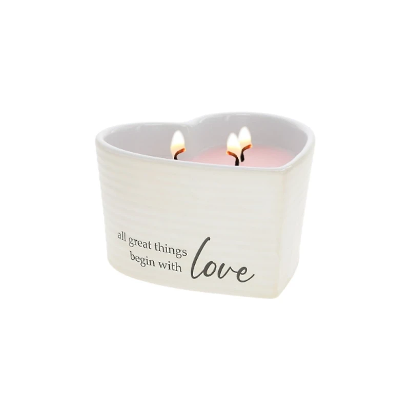 Heart Shaped Soy Wax Vanilla Candle