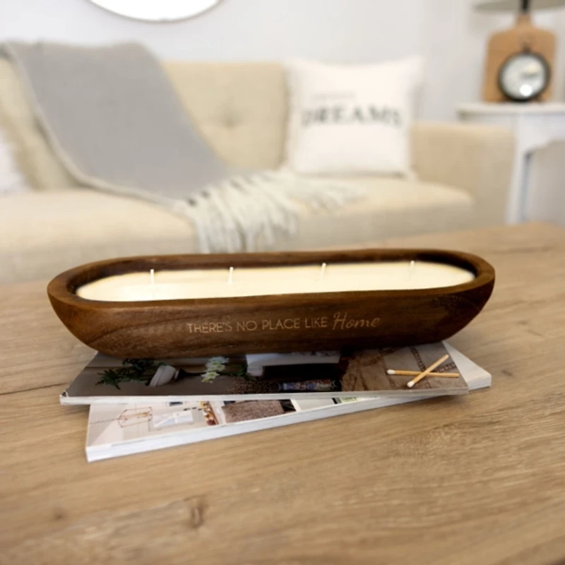 No Place Like Home Soy Wax Wood Vessel Candle