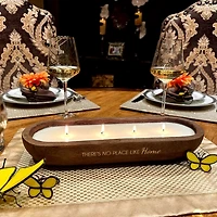 No Place Like Home Soy Wax Wood Vessel Candle