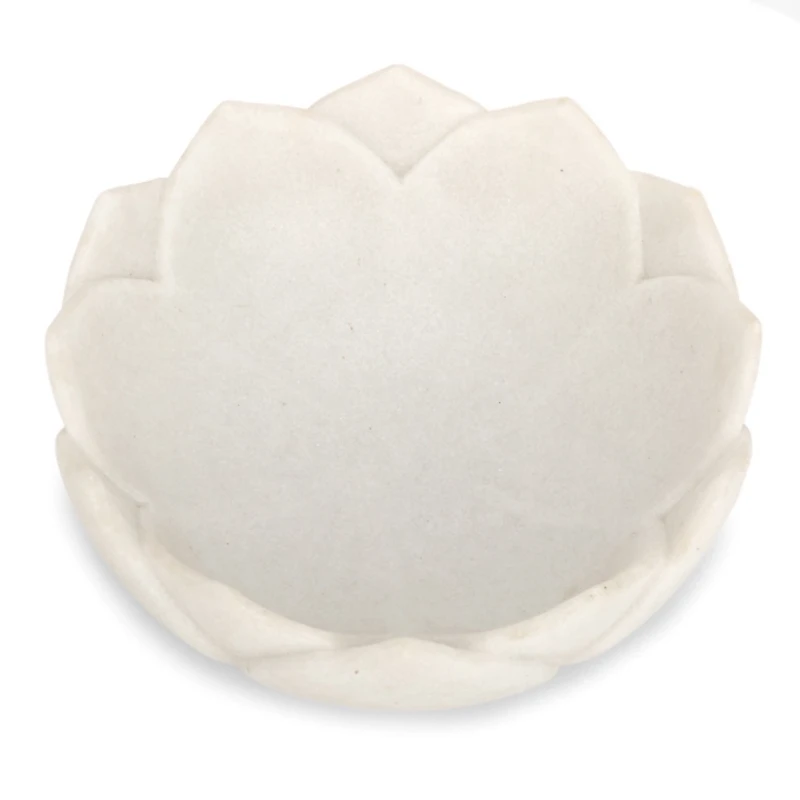 Faux Marble Lotus Decorative Bowl