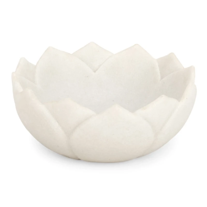Faux Marble Lotus Decorative Bowl