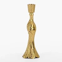 Gold Peacock Taper Candle Holder, 8.5 in.