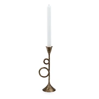 Gold French Horn Taper Candle Holder, 9.5 in.