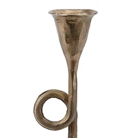 Gold French Horn Taper Candle Holder, 9.5 in.