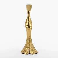 Gold Peacock Taper Candle Holder
