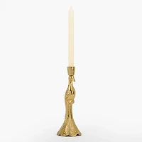 Gold Peacock Taper Candle Holder