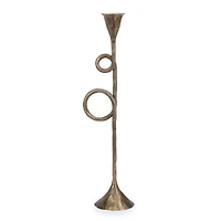 Gold French Horn Taper Candle Holder