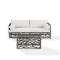 Gray Wicker 2-pc. Outdoor Sofa Set