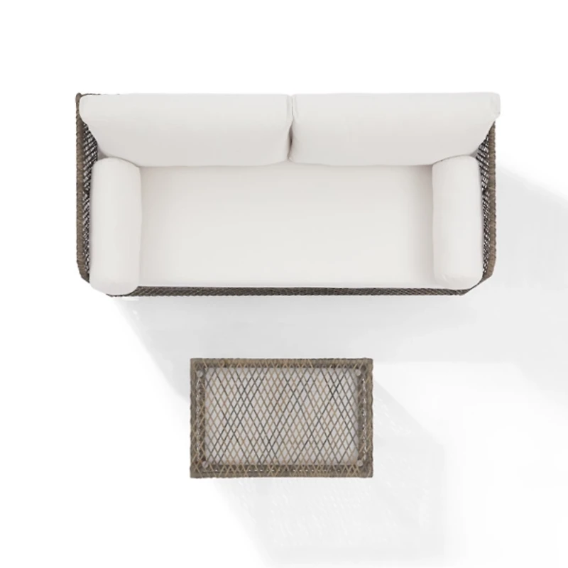 Gray Wicker 2-pc. Outdoor Sofa Set
