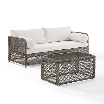 Gray Wicker 2-pc. Outdoor Sofa Set
