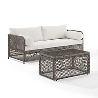Gray Wicker 2-pc. Outdoor Sofa Set