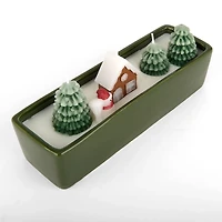 Winter Scene Christmas Tree 3-Wick Jar Candle