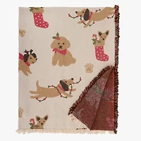 Jacquard Christmas Dogs Throw