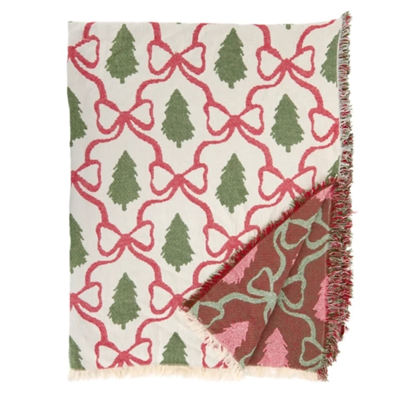 Jacquard Trees and Bows Throw