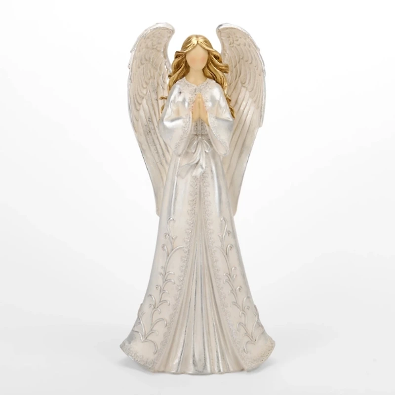 Silver Praying Angel Figurine
