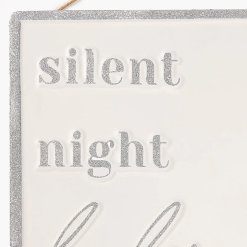 Silent Night Metal Wall Plaque