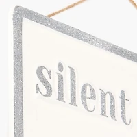 Silent Night Metal Wall Plaque