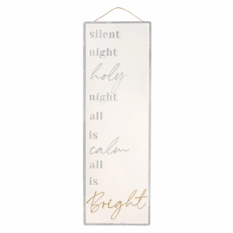 Silent Night Metal Wall Plaque