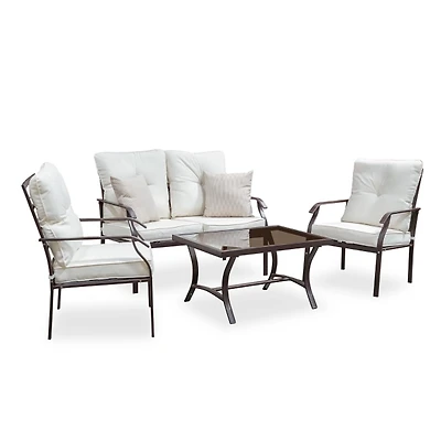 Beige Upholstered 4-pc. Patio Furniture Set