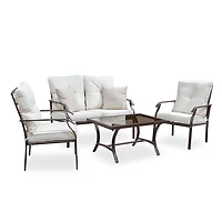 Beige Upholstered 4-pc. Patio Furniture Set