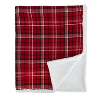 Plaid Sherpa Throw
