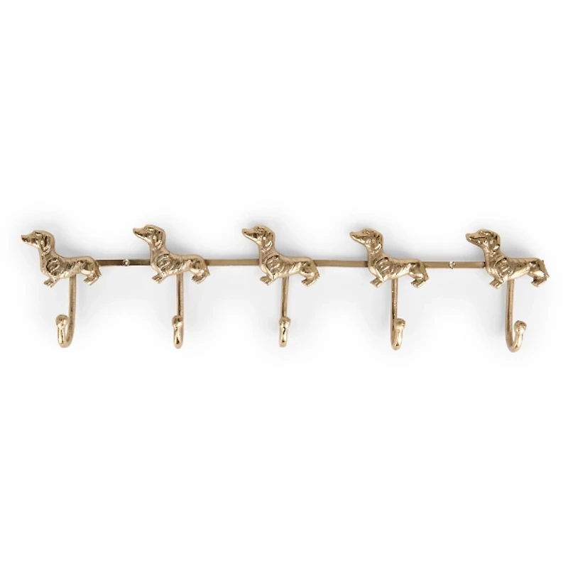 Gold Dachshund Wall Hooks