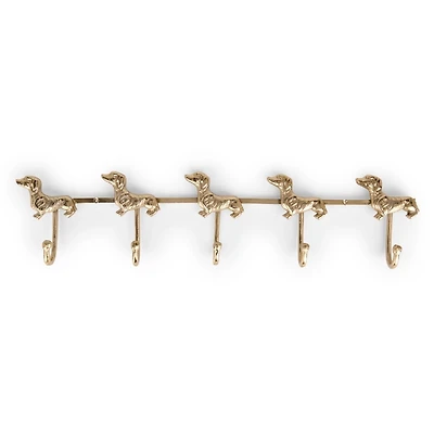 Gold Dachshund Wall Hooks